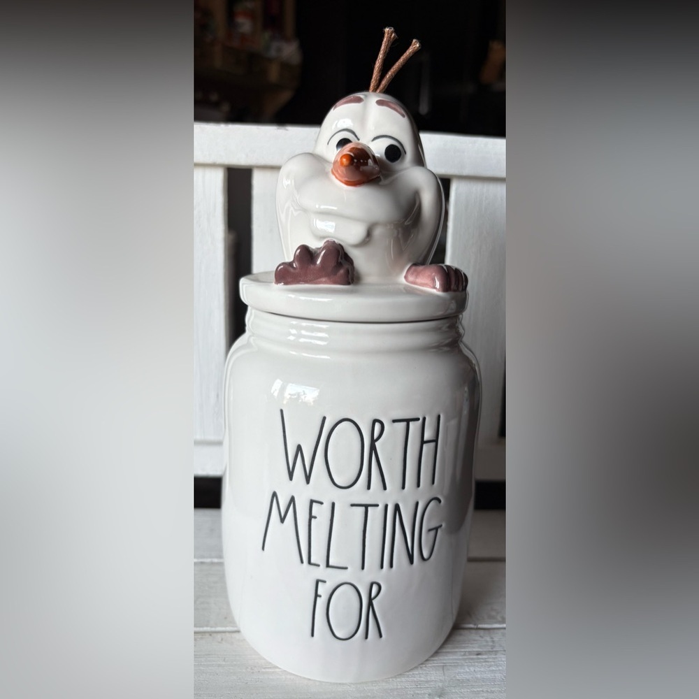 Rae Dunn White Ceramic Olaf Baby Canister